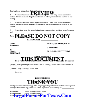 Notice of Motion
