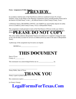 Assignment of Utility Deposits