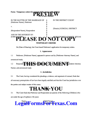 Temporary Orders for Spousal and Child Support