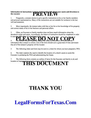 Letter of Instructions
