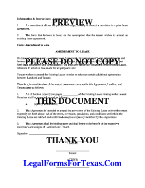Amendment to Lease Agreement