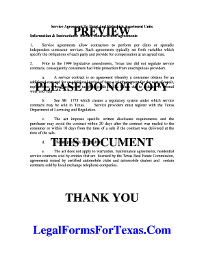 Service Agreement to Paint and Refurbish Apartment Units