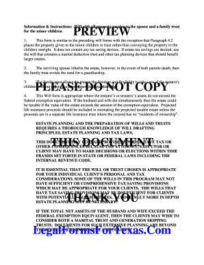 Will with Marital Deduction and Family Trust