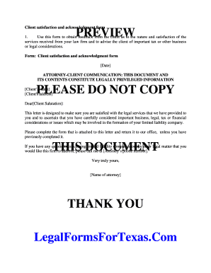 Client Satisfaction and Acknowledgment Form