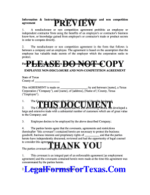 Employee Non-Disclosure and Non-Competition Agreement