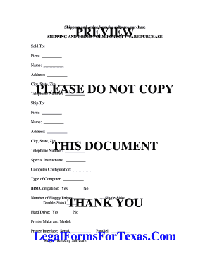 Software Purchase Order Form