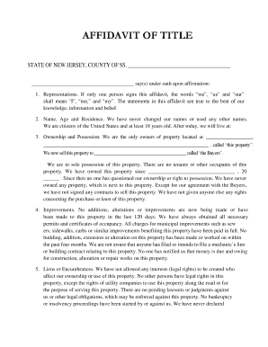 Fillable Online AFFIDAVIT OF TITLE Fax Email Print - pdfFiller