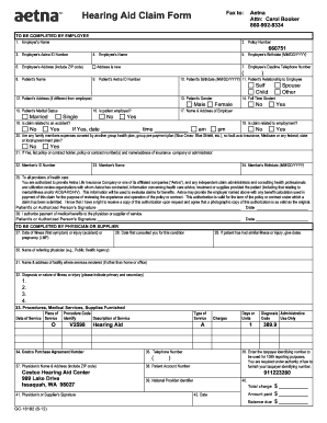 Aetna Hearing Aid Claim Form