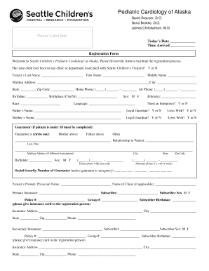 Pediatric Cardiology Registration Form