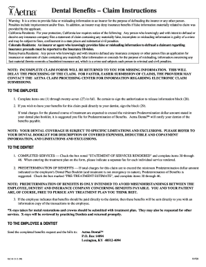 Dental Benefits Claim Form
