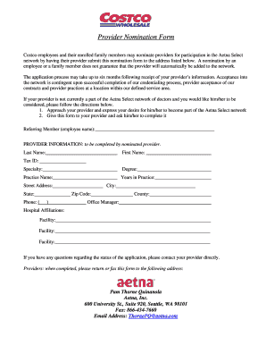 Provider Nomination Form