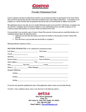 Provider Nomination Form