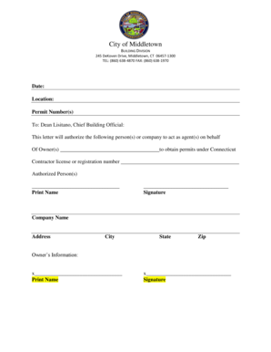 Building Permit Authorization Letter