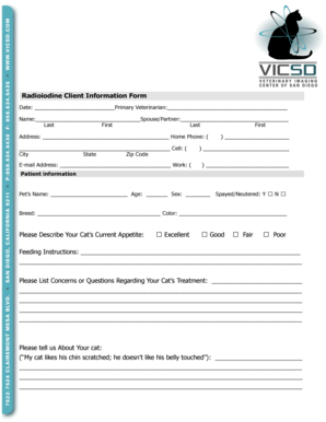 Radioiodine Client Information Form