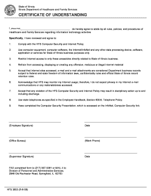 Illinois Certificate of Understanding