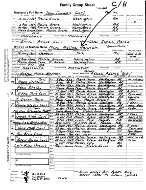 Family Group Sheet