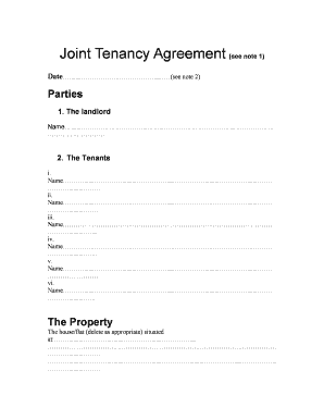 Joint Tenancy Agreement Template