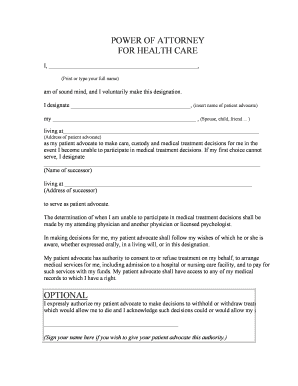 Health Care Power of Attorney