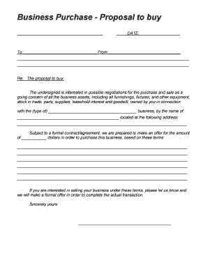 Business Purchase Proposal