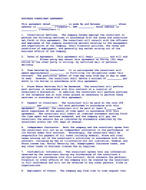 Business Consultant Agreement