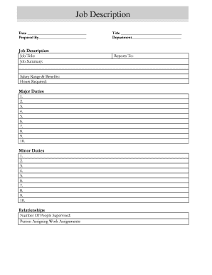 Job Description Form