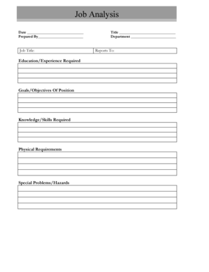 Job Analysis Form