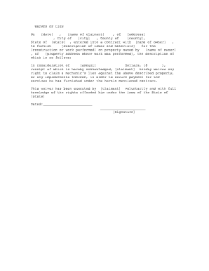 Waiver of Lien