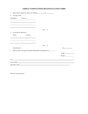 Verification Reconciliation Form