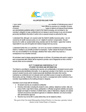 Volunteer Release Form