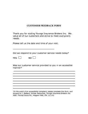 Customer Feedback Form
