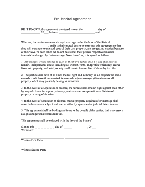 Pre-Marital Agreement