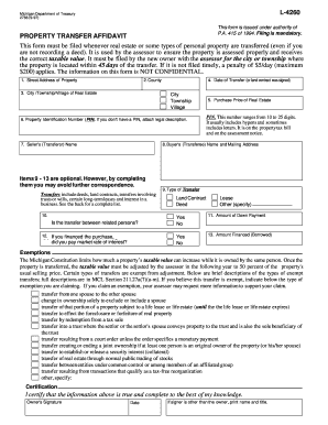 Michigan Property Transfer Affidavit