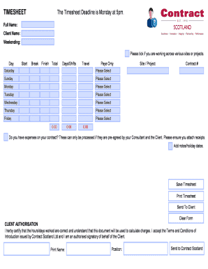 Timesheet Authorization Form
