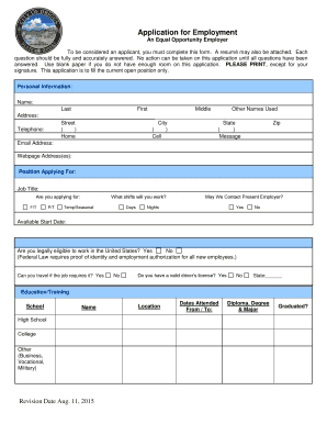 Employment Application Form