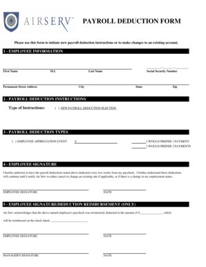 Payroll Deduction Form