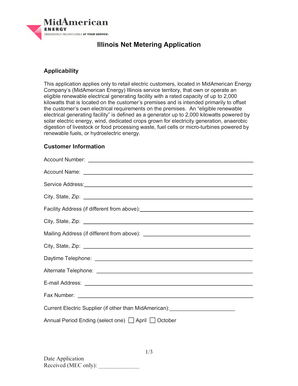 Illinois Net Metering Application
