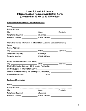 Interconnection Request Application Form