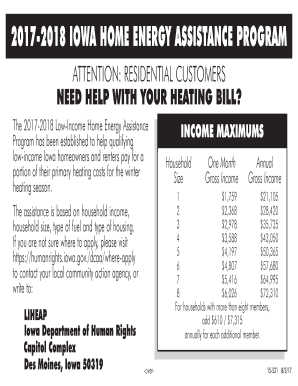2017-2018 Iowa Home Energy Assistance Program