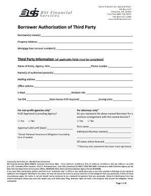 Borrower Authorization of Third Party