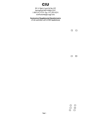 Contractors Supplemental Questionnaire