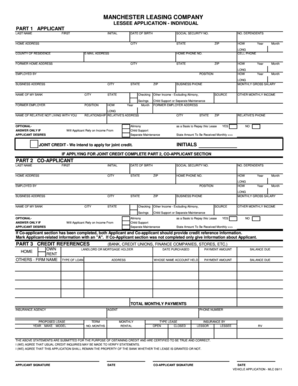 Manchester Leasing Company Lessee Application
