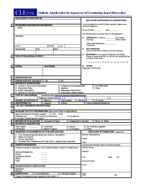 CLE Regulatory Application for Approval