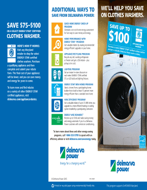 Delmarva Power Clothes Washer Rebate Form