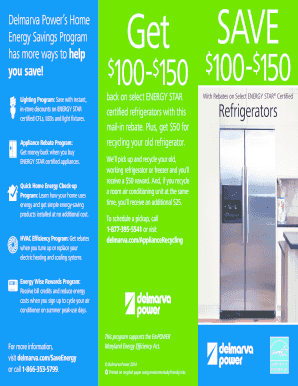 Delmarva Power Refrigerator Rebate Form
