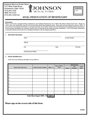 403(b) Beneficiary Designation Form