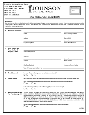 IRA Rollover Election Form