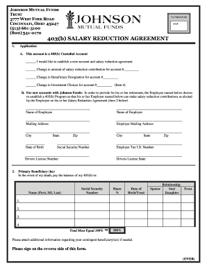 403(b) Salary Reduction Agreement