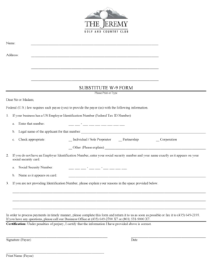 Substitute W-9 Form