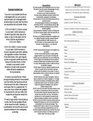 Colorado Car Accident Checklist