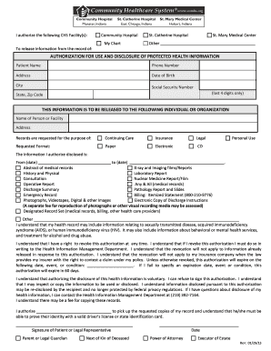 Authorization for Use and Disclosure of Protected Health Information